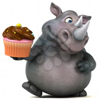 Fun rhinoceros - 3D Illustration