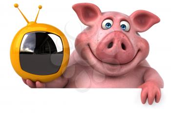 Fun pig - 3D Illustration