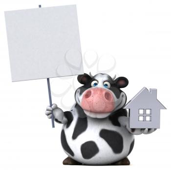 Fun cow - 3D Illustration