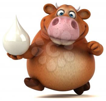 Fun cow - 3D Illustration