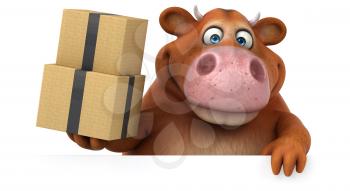 Fun cow - 3D Illustration