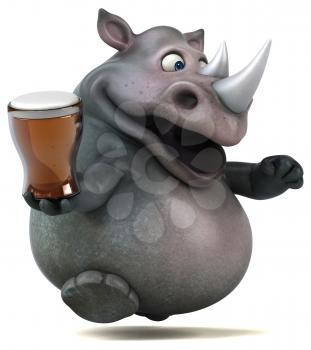 Fun rhinoceros - 3D Illustration