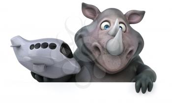 Fun rhinoceros - 3D Illustration