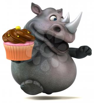 Fun rhinoceros - 3D Illustration