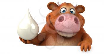 Fun cow - 3D Illustration