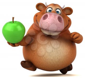 Fun cow - 3D Illustration