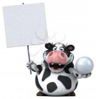 Fun cow - 3D Illustration