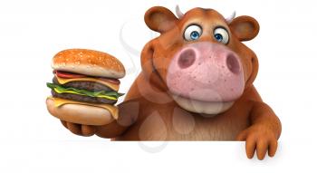 Fun cow - 3D Illustration