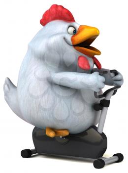 Fun chicken - 3D Illustration