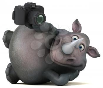 Fun rhinoceros - 3D Illustration