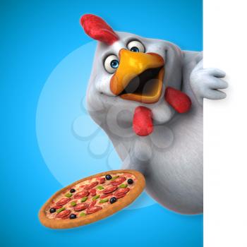 Fun chicken - 3D Illustration