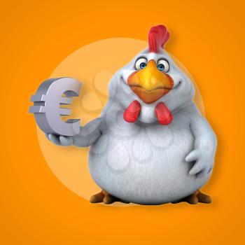 Fun chicken - 3D Illustration