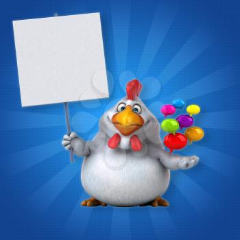 Fun chicken - 3D Illustration