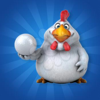 Fun chicken - 3D Illustration