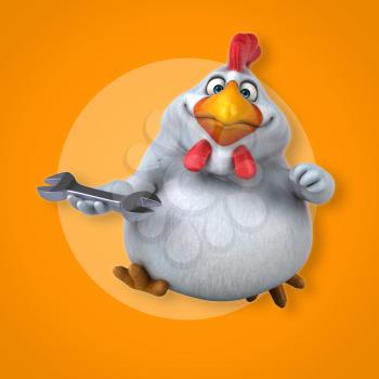 Fun chicken - 3D Illustration