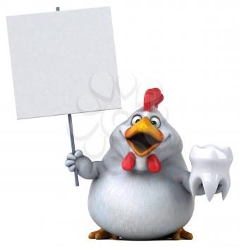 Fun chicken - 3D Illustration