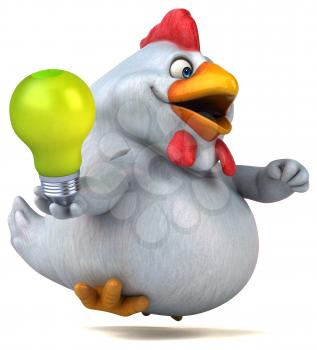 Fun chicken - 3D Illustration