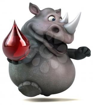 Fun rhinoceros - 3D Illustration