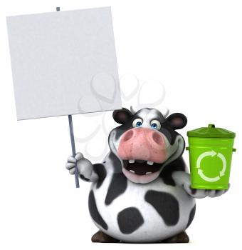 Fun cow - 3D Illustration