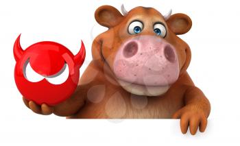 Fun cow - 3D Illustration