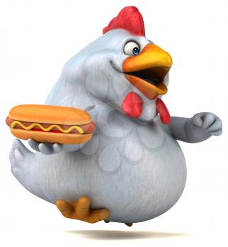 Fun chicken - 3D Illustration