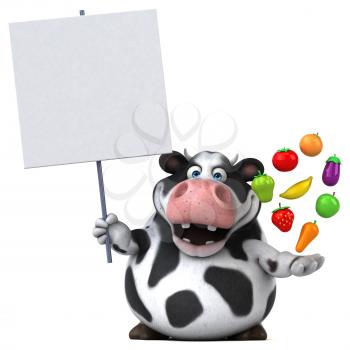 Fun cow - 3D Illustration