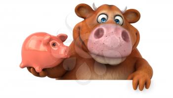 Fun cow - 3D Illustration