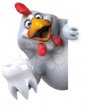 Fun chicken - 3D Illustration