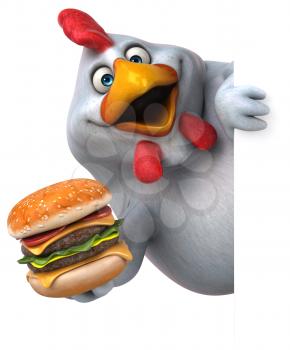 Fun chicken - 3D Illustration