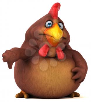 Fun chicken - 3D Illustration