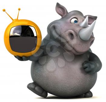 Fun rhinoceros - 3D Illustration