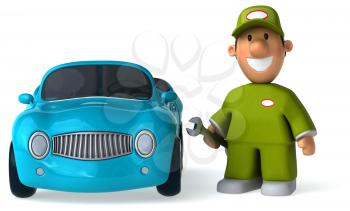 Fun mechanic - 3D Illustration