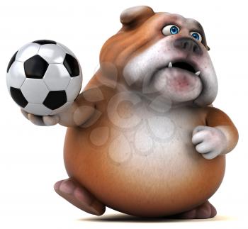 Fun bulldog - 3D Illustration