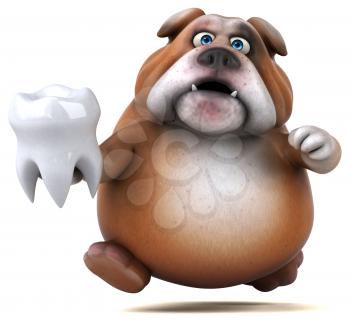 Fun bulldog - 3D Illustration