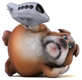 Fun bulldog - 3D Illustration