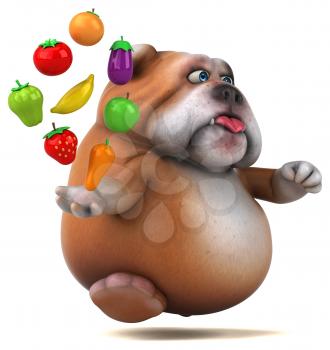 Fun bulldog - 3D Illustration