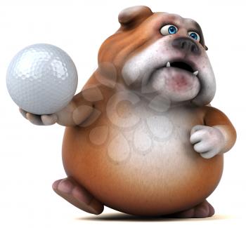 Fun bulldog - 3D Illustration