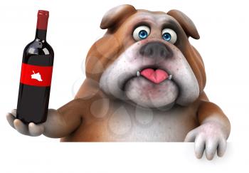 Fun bulldog - 3D Illustration