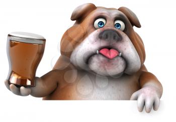 Fun bulldog - 3D Illustration