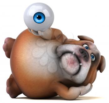 Fun bulldog - 3D Illustration