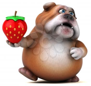 Fun bulldog - 3D Illustration