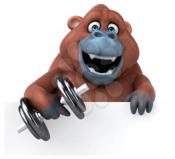 Fun Orangutan - 3D Illustration