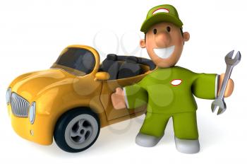 Fun mechanic - 3D Illustration