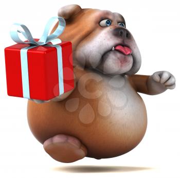 Fun bulldog - 3D Illustration