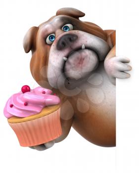 Fun bulldog - 3D Illustration