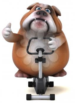 Fun bulldog - 3D Illustration