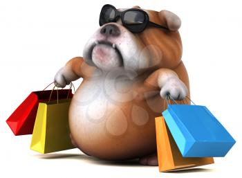 Fun bulldog - 3D Illustration