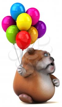 Fun bulldog - 3D Illustration