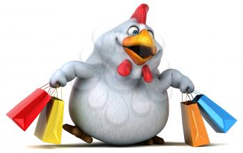 Fun chicken - 3D Illustration