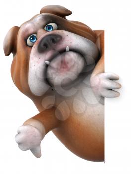 Fun bulldog - 3D Illustration